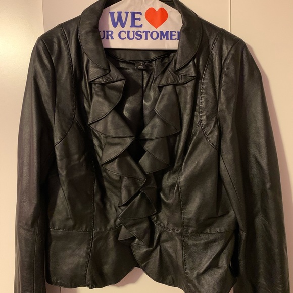 L Black Faux Leather Jacket - Picture 1 of 7